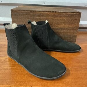 Aintap Women Black Suede Barefoot Minimalist Chelsea Ankle Boot Size 38EU 7US